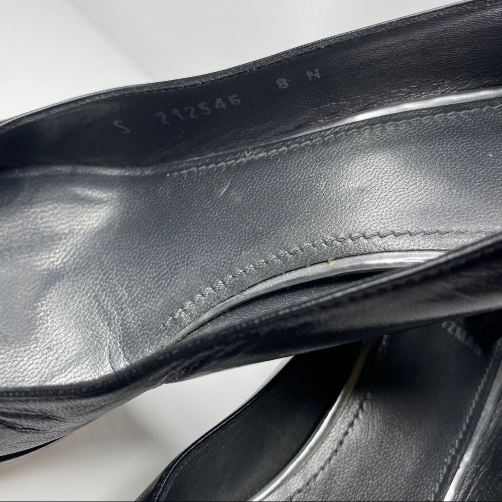 Stewart Weitzman womens black leather pumps 8N - Picture 3 of 8